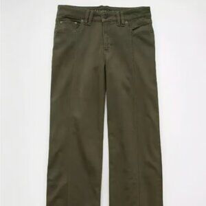 [SOLD] AE Dreamy Drape Stretch Low-Rise Baggy Wide-Leg Pant | Olive, 4 Regular